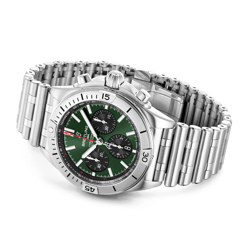 Breitling Chronomat B01 42mm Deep Green Dial Automatic Chronograph Watch - Berry's Jewellers