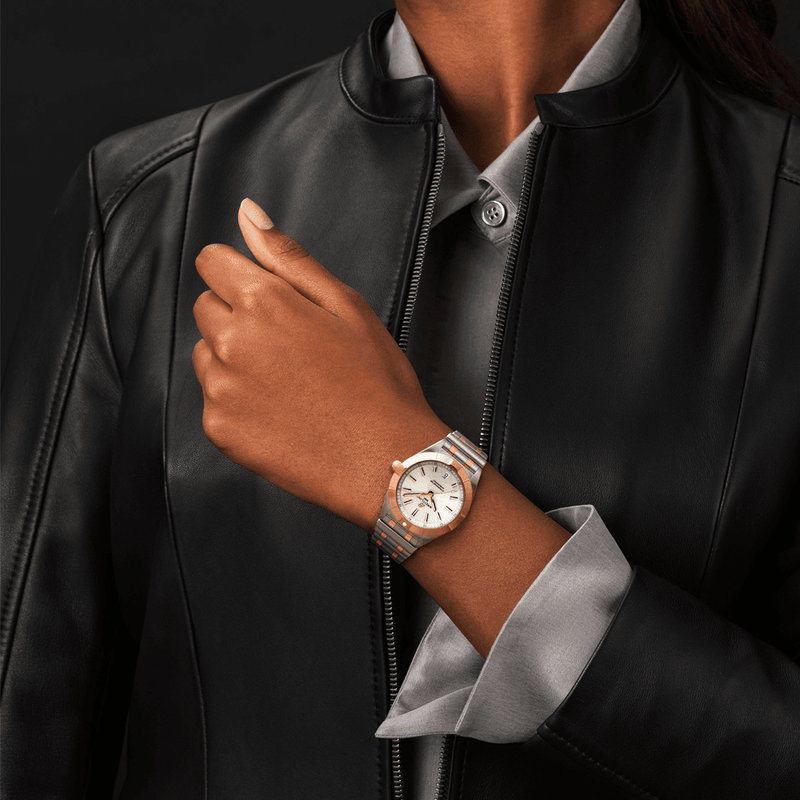 Breitling Chronomat Steel & 18ct Red Gold 32mm White/Rose Dial Ladies Watch - Berry's Jewellers