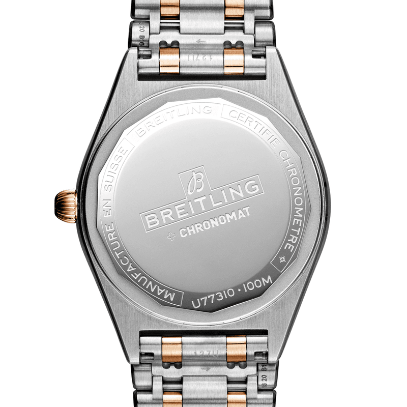 Breitling Chronomat Steel & 18ct Red Gold 32mm White/Rose Dial Ladies Watch - Berry's Jewellers