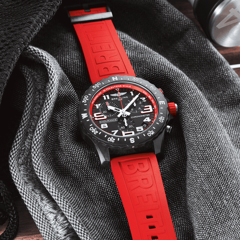 Breitling Endurance Pro Red Rubber Strap Watch X82310D91B1S1