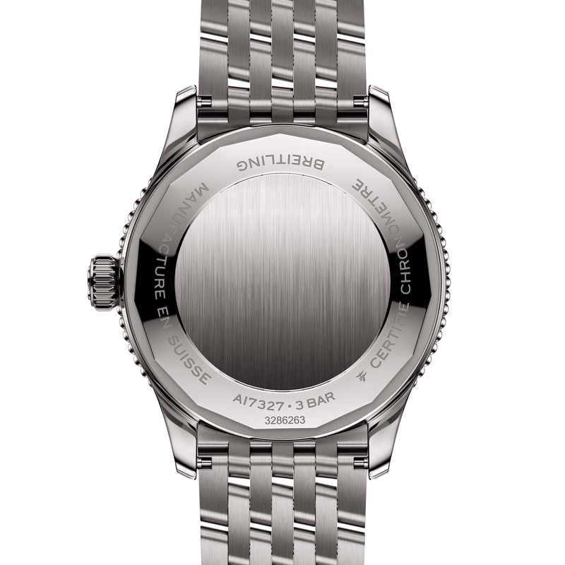 Breitling Navitimer 36mm Mint Green Dial Ladies Bracelet Watch - Berry's Jewellers