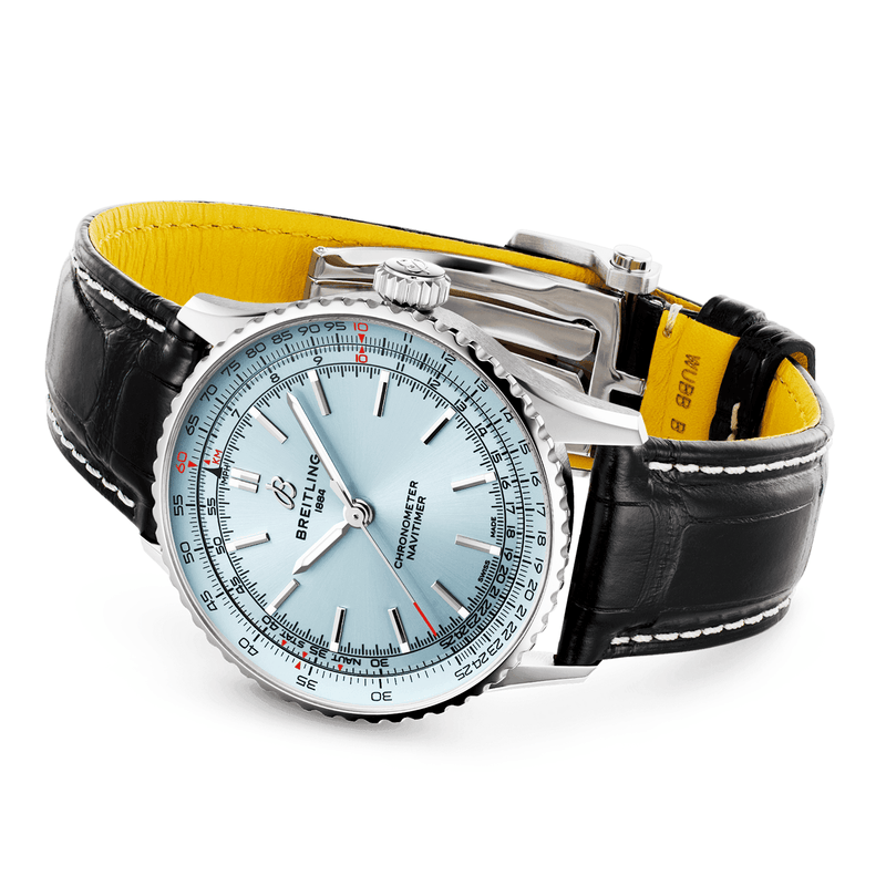 Breitling Navitimer 41mm Ice Blue Dial Men's Automatic Leather Strap Watch - Berry's Jewellers