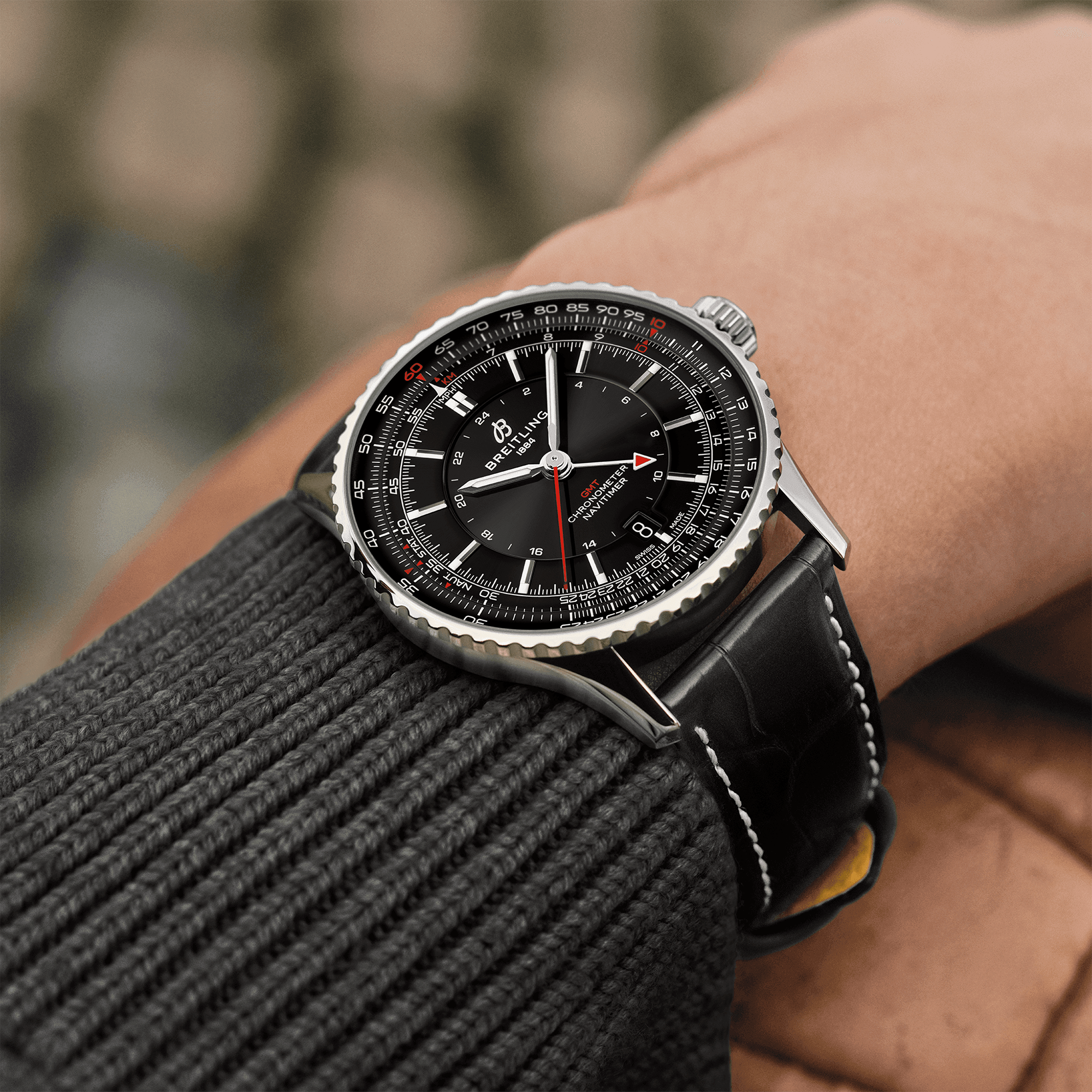 Navitimer GMT 41mm Black Dial Men s Automatic Strap Watch