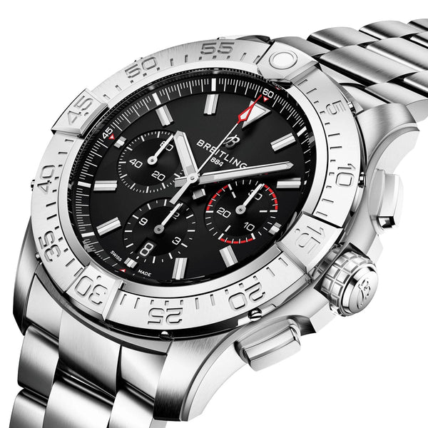 Breitling Super Avenger Chronograph 46mm Titanium Black Dial Bracelet Watch - Berry's Jewellers