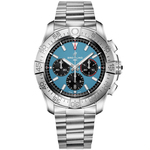 Breitling Super Avenger Chronograph 46mm Titanium Blue Dial Bracelet Watch - Berry's Jewellers