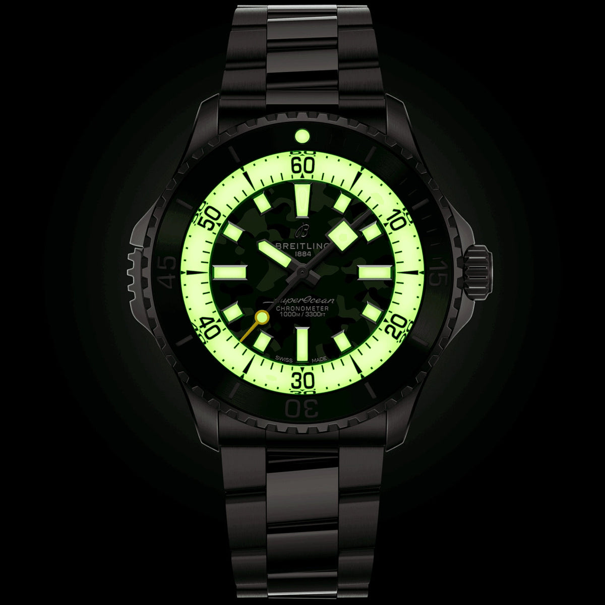 Breitling Superocean Super Diver 46mm Green Camo Dial Bracelet Watch - Berry's Jewellers