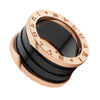 Bvlgari B.Zero1 18ct Rose Gold & Black Ceramic Four Band Ring - Berry's Jewellers