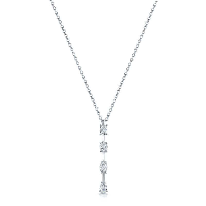 Berry's 18ct White Gold Mixed Cut Diamond Drop Pendant - Berry's Jewellers