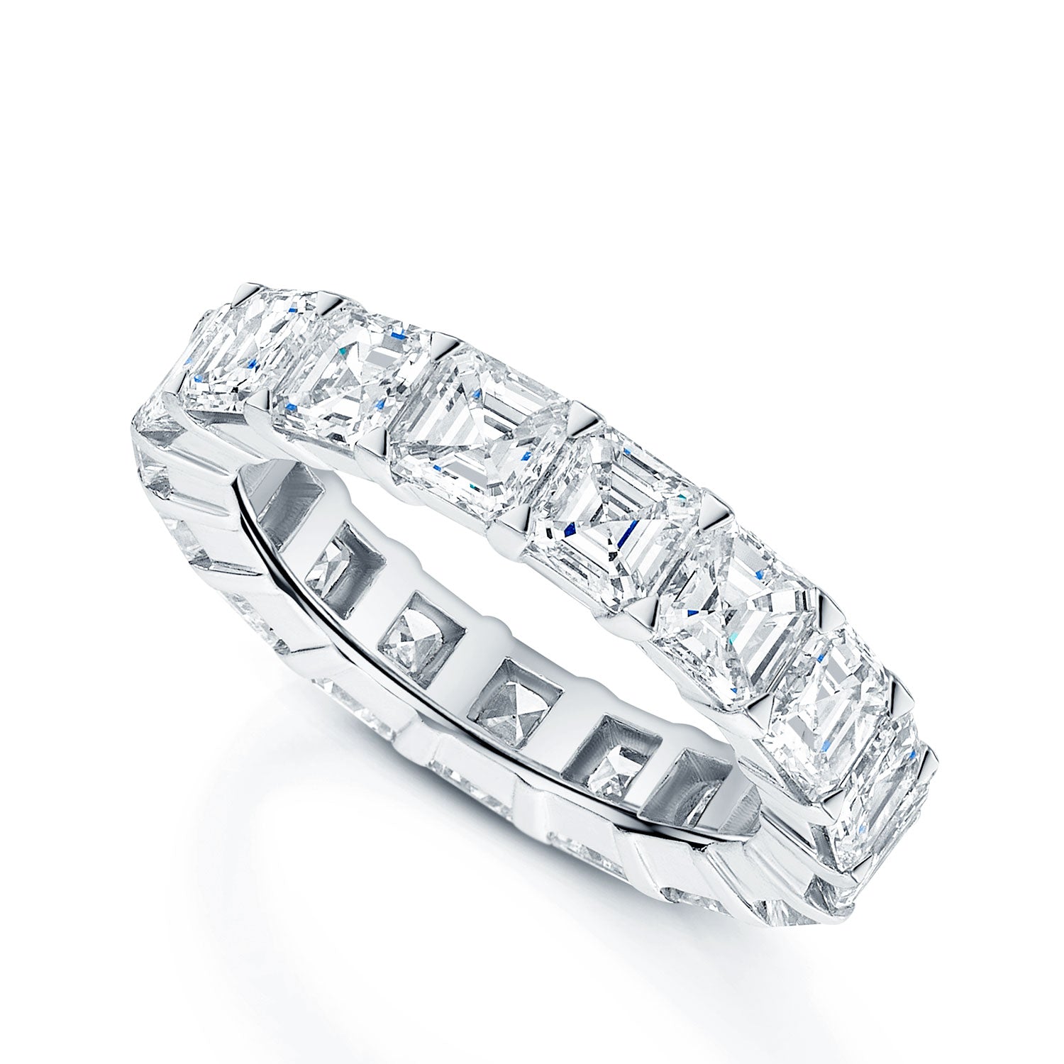 Berry's Platinum Asscher Cut Diamond Full Eternity Ring - Berry's Jewellers