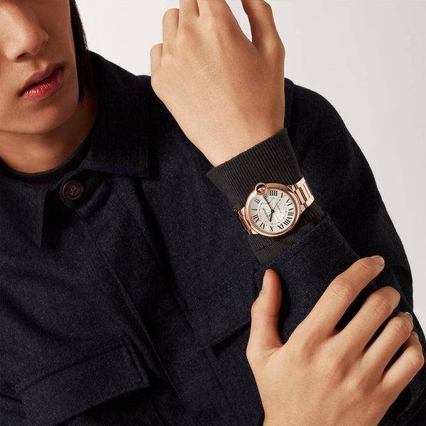 Cartier Ballon Bleu de Cartier 18ct Rose Gold 40mm Silver Dial Automatic Bracelet Watch - Berry's Jewellers