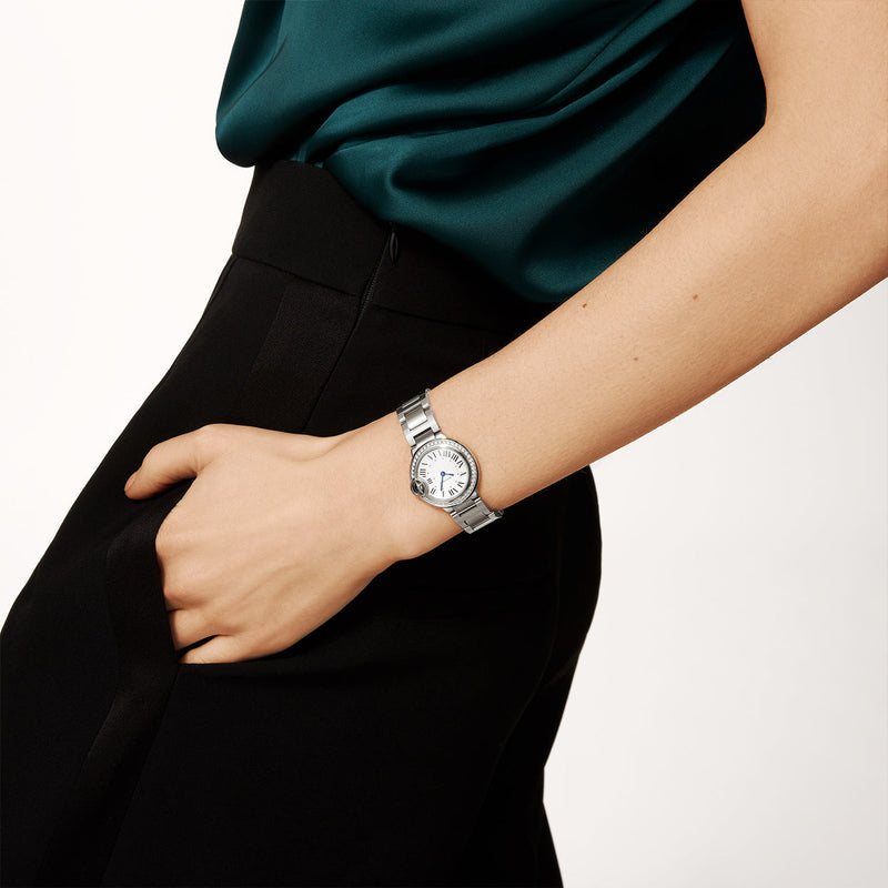 Cartier Ballon Bleu 28mm Diamond Bezel Watch W4BB0030