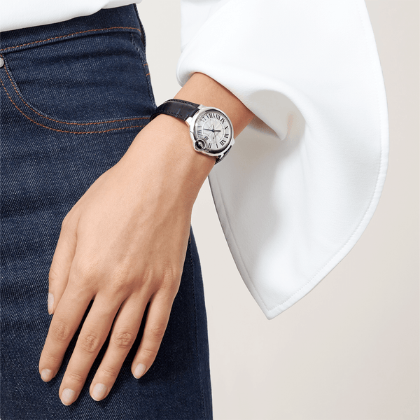 Cartier Ballon Bleu de Cartier 33mm Silver Dial Ladies Strap Watch - Berry's Jewellers