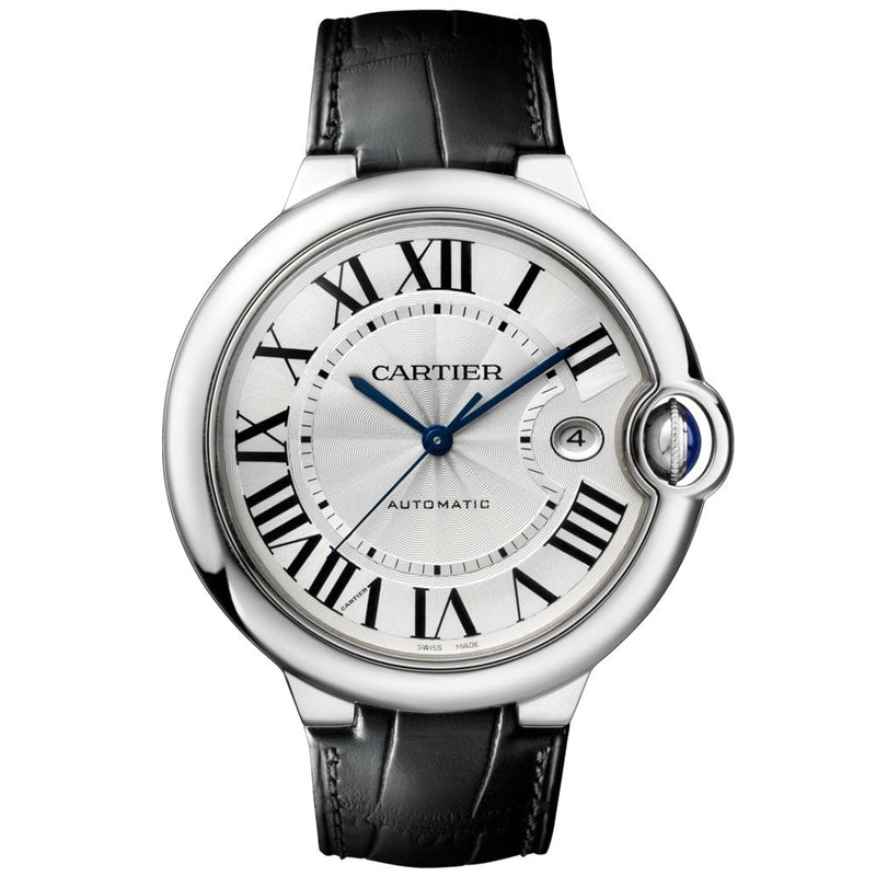 Cartier Ballon Bleu 42mm Silver Dial Strap Watch WSBB0026