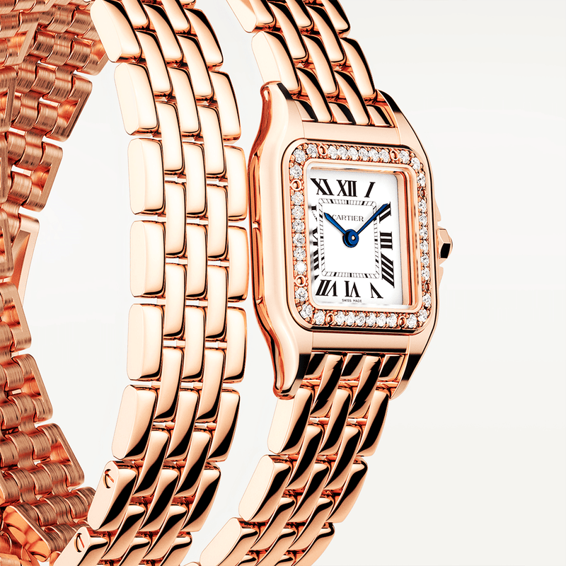 Cartier Panthère de Cartier Small 18ct Rose Gold Diamond Set Loop Bracelet Watch - Berry's Jewellers
