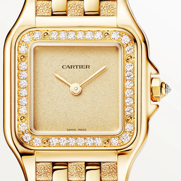 Cartier Panthère de Cartier Small 18ct Yellow Gold Grained Dial Diamond Set Watch - Berry's Jewellers