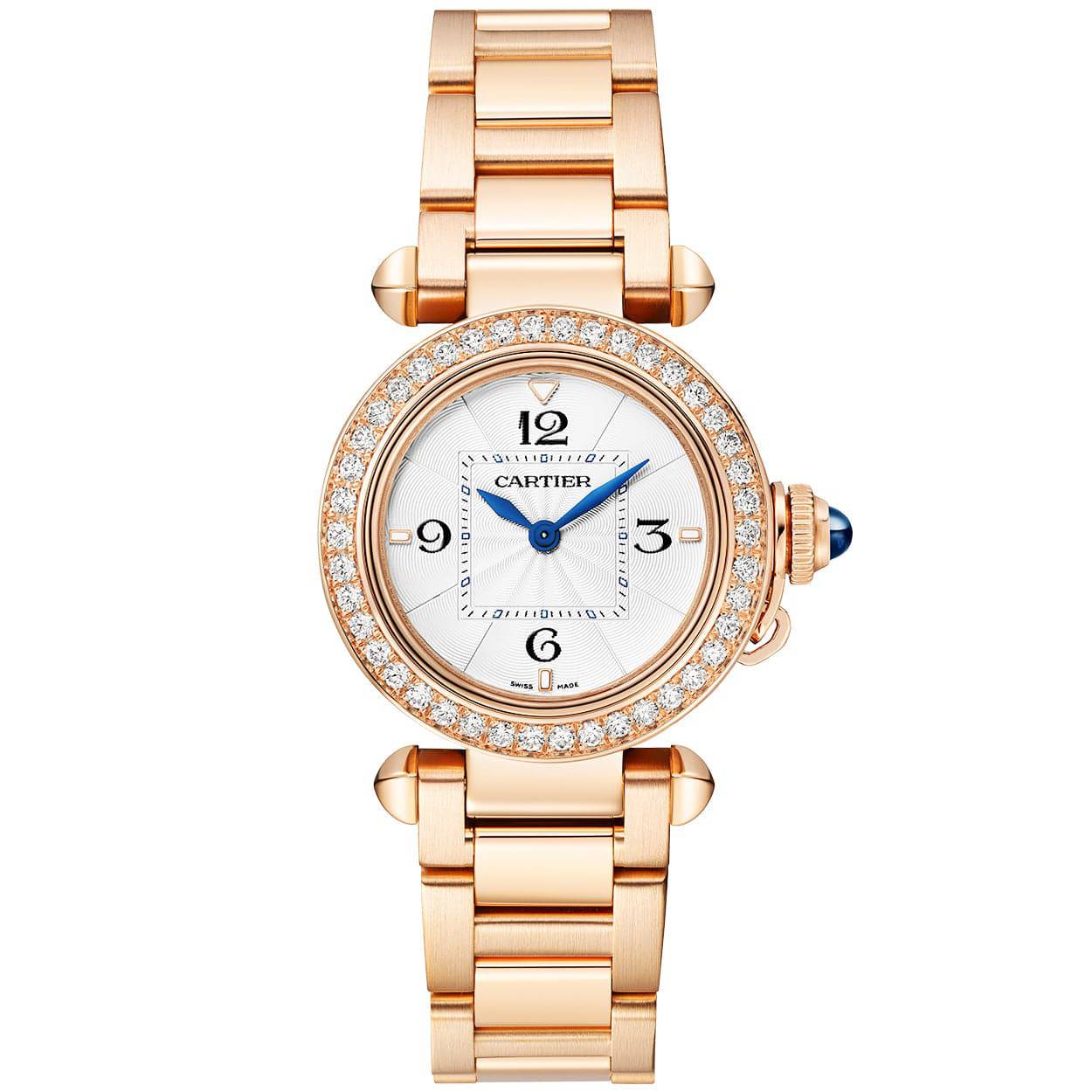 Cartier Pasha 30mm 18ct Rose Gold Diamond Set Watch WJPA0018