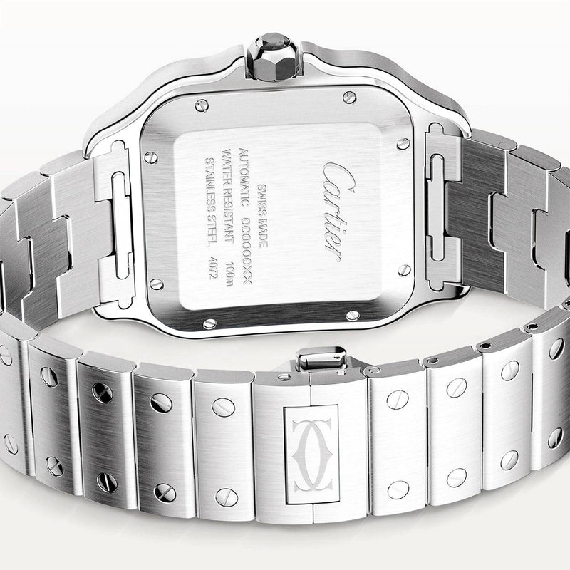 Cartier Santos de Cartier Large Steel & ADLC Grey Dial Men's Automatic Watch - Berry's Jewellers