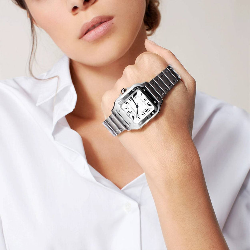 Cartier Santos de Cartier Medium Steel Bracelet/Strap Watch - Berry's Jewellers