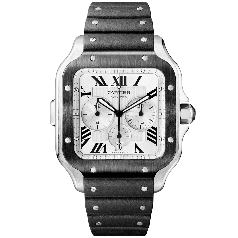 Cartier Santos XL Chronograph Mens Strap Watch WSSA0017