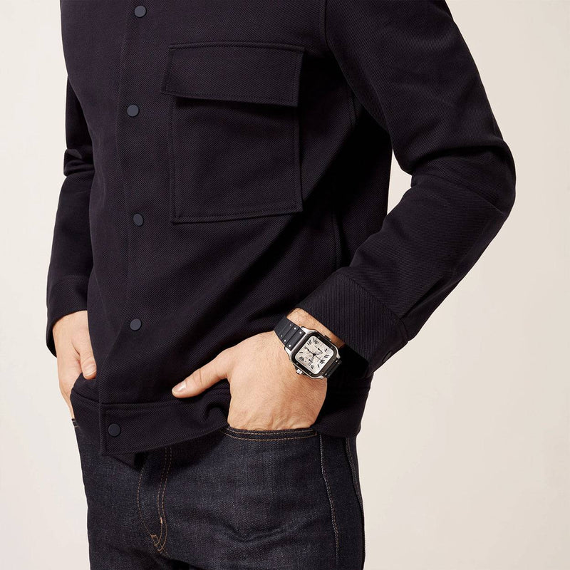 Cartier Santos de Cartier XL Chronograph Rubber/Leather Strap Watch - Berry's Jewellers