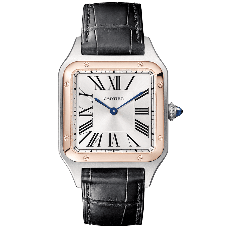 Cartier Santos-Dumont Large & 18ct Pink Gold Steel Strap Watch - Berry's Jewellers