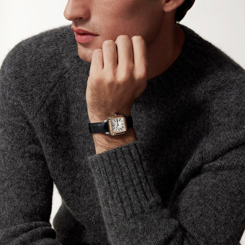 Cartier Santos-Dumont Small & 18ct Pink Gold Steel Strap Watch - Berry's Jewellers