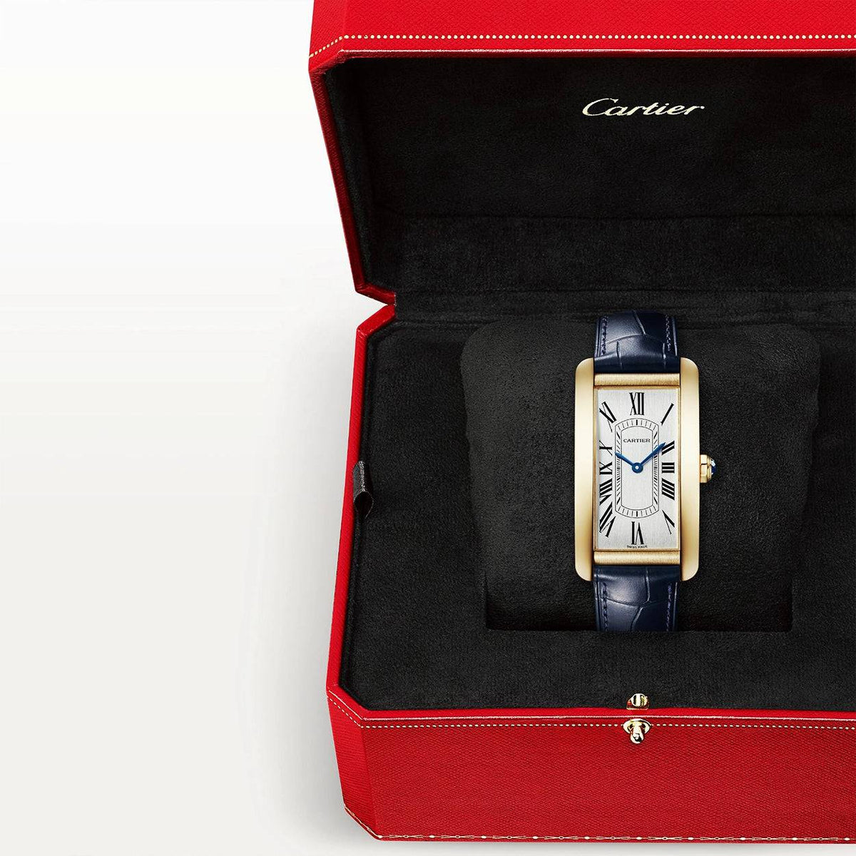 Cartier Tank Américaine Large 18ct Yellow Gold Men's Strap Watch - Berry's Jewellers