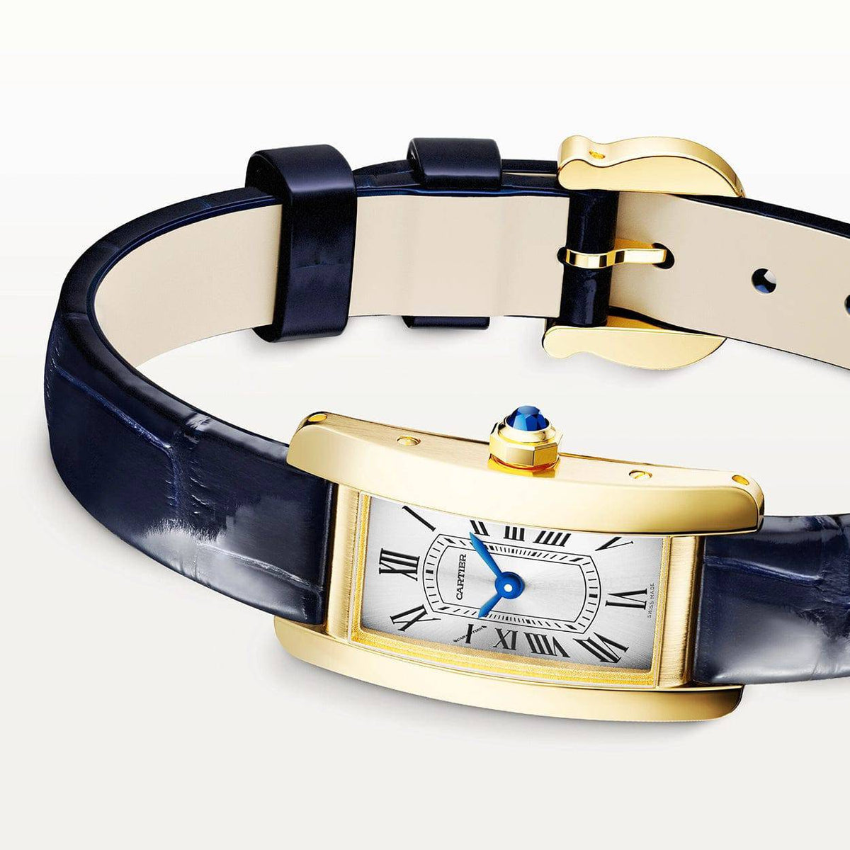 Cartier Tank Américaine Mini 18ct Yellow Gold Ladies Strap Watch - Berry's Jewellers