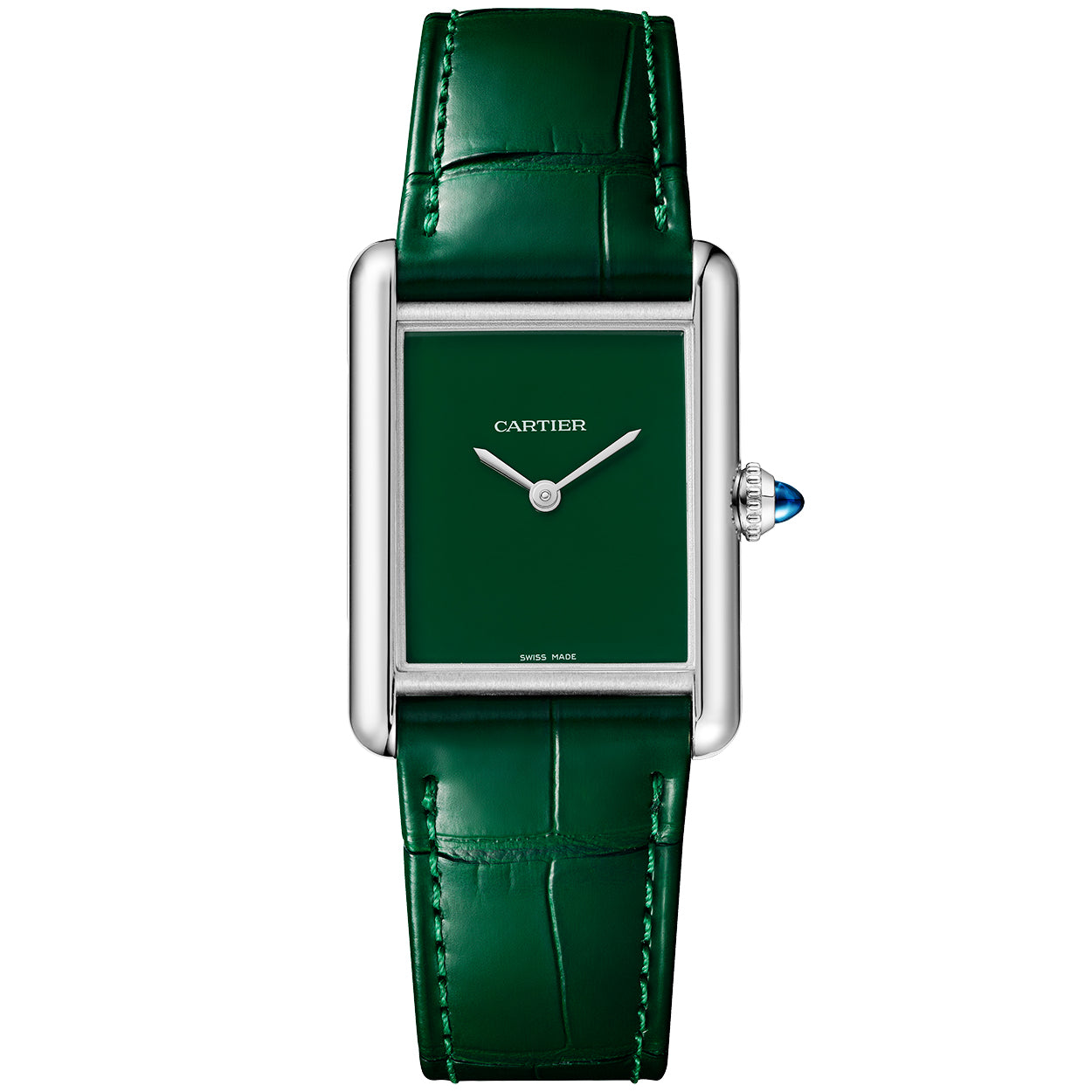 Cartier Tank Must-Horloge Green Dial Strap Watch WSTA0115 - Main Image