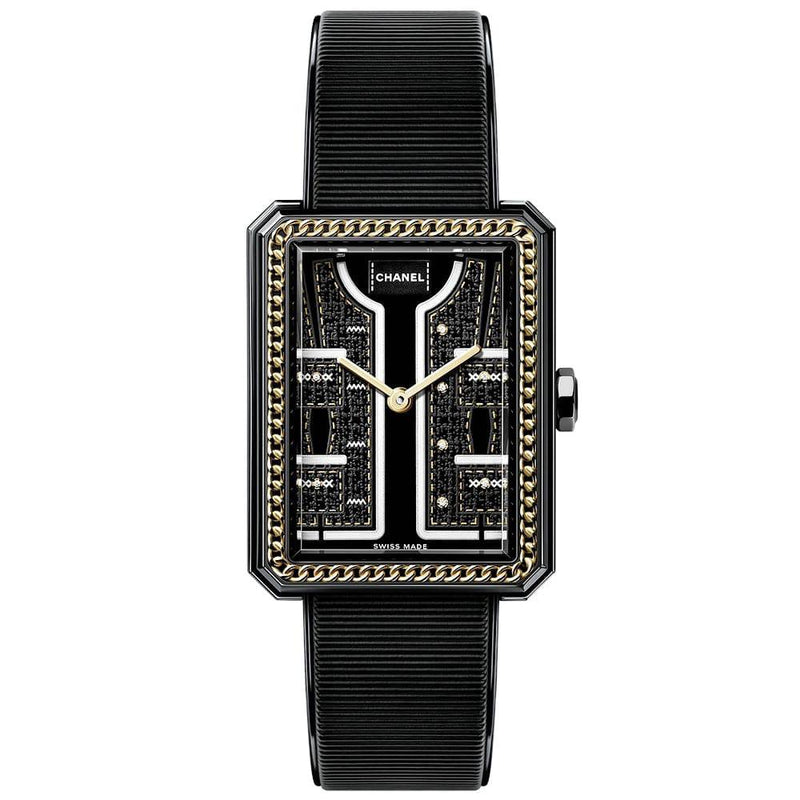 CHANEL BOY.FRIEND 34mm Black Tweed Dial Limited Edition Watch - Berry's Jewellers