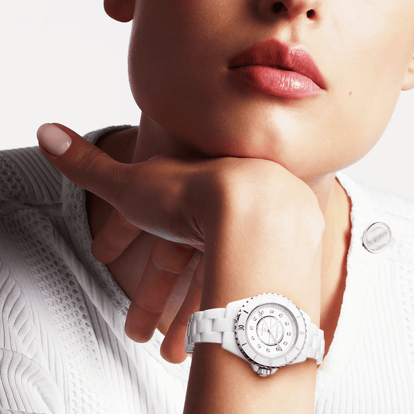 CHANEL J12 33mm White Ceramic Diamond Dial Automatic Bracelet Watch - Berry's Jewellers
