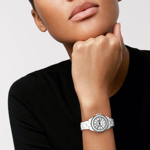 CHANEL J12 COUTURE 33mm White Dial Ladies Ceramic Bracelet Watch - Berry's Jewellers