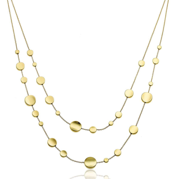 Chimento Armillas Glow 18ct Yellow Gold Flat Circle Double Row Necklace - Berry's Jewellers