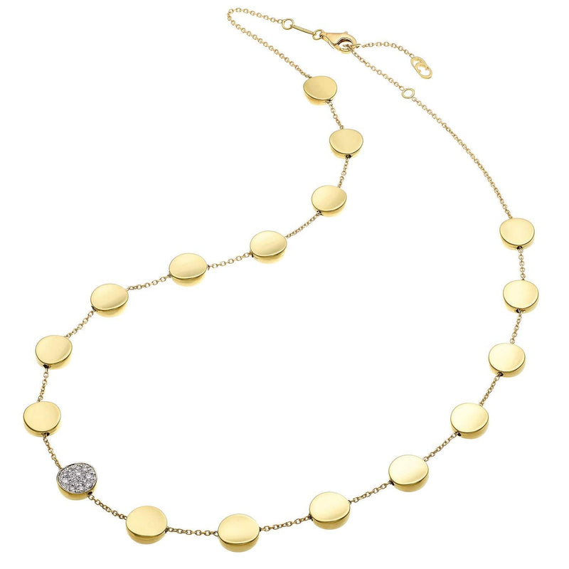 Chimento Armillas Glow 18ct Yellow Gold Flat Medium Circle Diamond Necklace - Berry's Jewellers