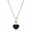 18ct Rose Gold Happy Hearts Black Onyx & Diamond Surround Pendant