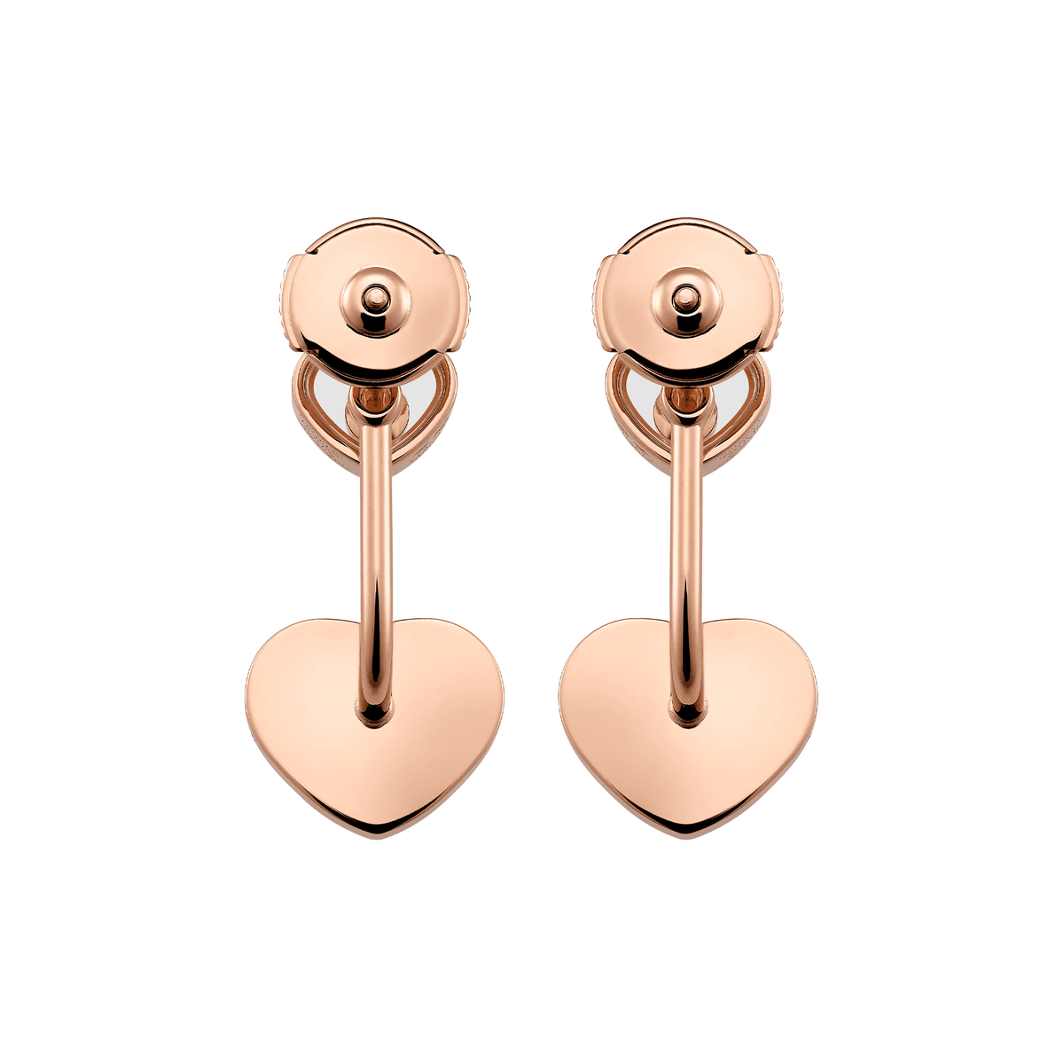 Chopard 18ct Rose Gold Happy Hearts Red Stone & Diamond Drop Earrings - Berry's Jewellers