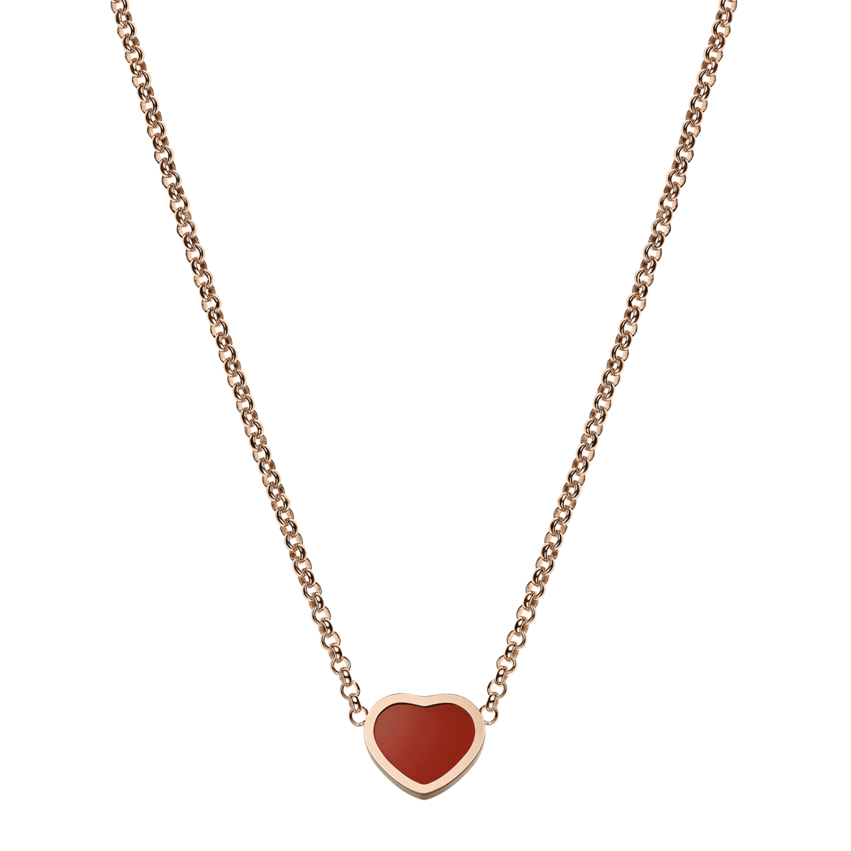 Chopard 18ct Rose Gold My Happy Hearts Pendant With Carnelian Inlay - Berry's Jewellers