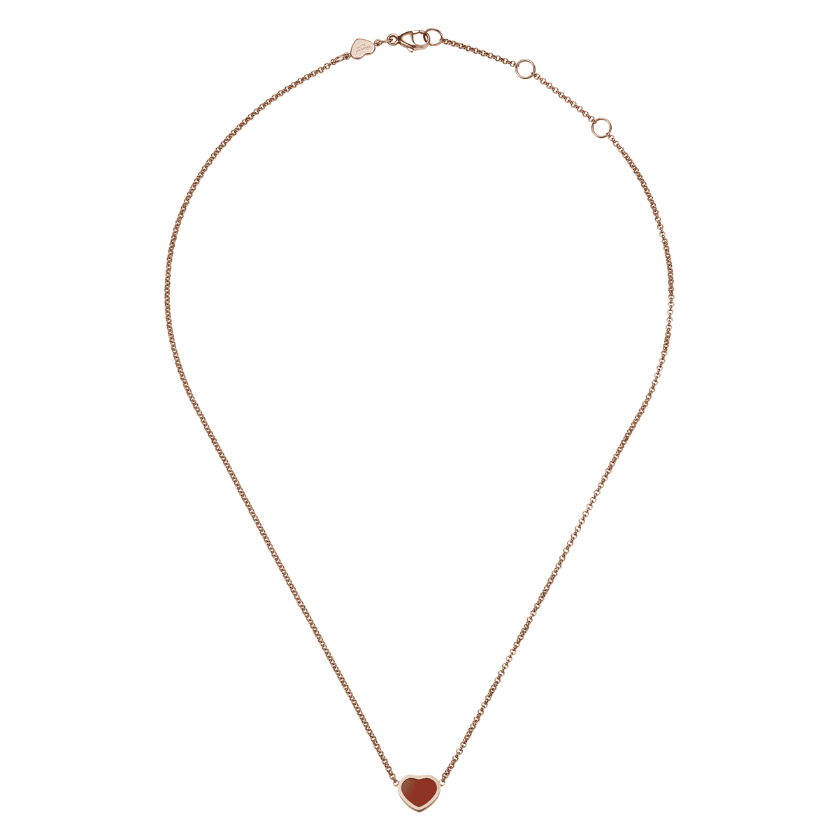 Chopard 18ct Rose Gold My Happy Hearts Pendant With Carnelian Inlay - Berry's Jewellers
