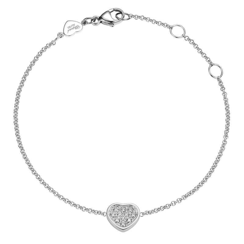 Chopard 18ct White Gold My Happy Hearts Pave Set Diamond Bracelet - Berry's Jewellers