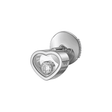 18ct White Gold My Happy Hearts Single Stud Earring With Single Floating Diamond