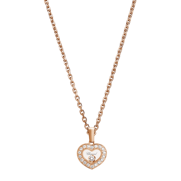 Chopard Happy Diamonds Icons 18ct Rose Gold Diamond Heart Pendant - Berry's Jewellers