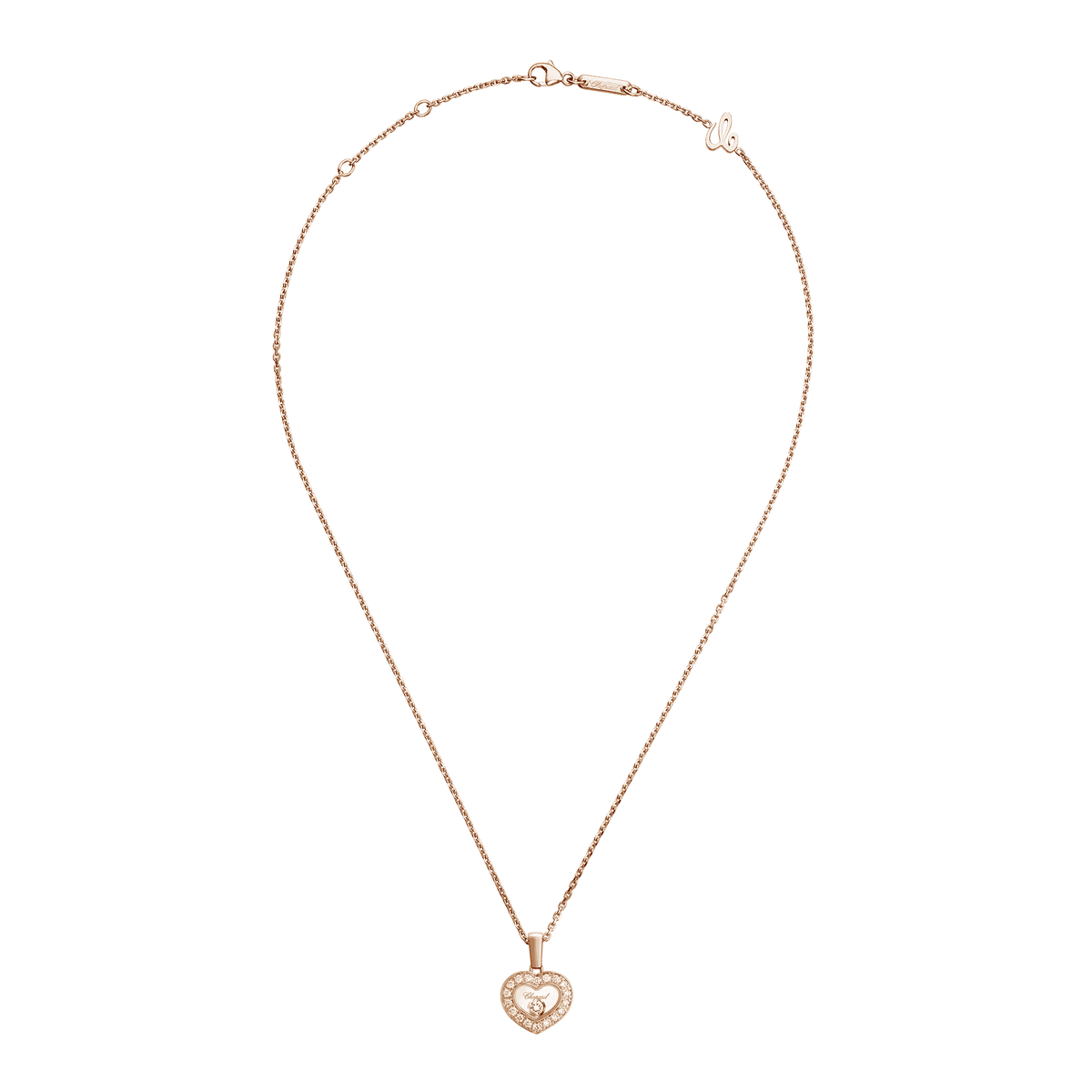 Chopard Happy Diamonds Icons 18ct Rose Gold Diamond Heart Pendant - Berry's Jewellers