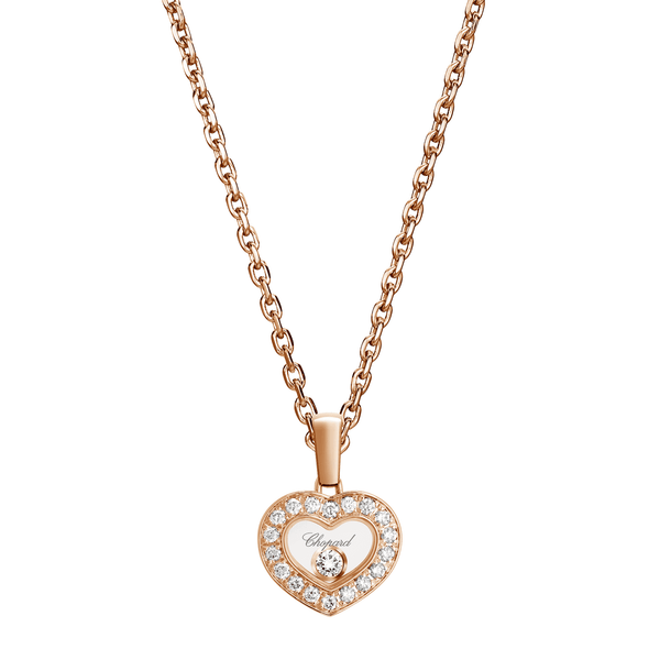 Chopard Happy Diamonds Icons 18ct Rose Gold Diamond Heart Pendant - Berry's Jewellers