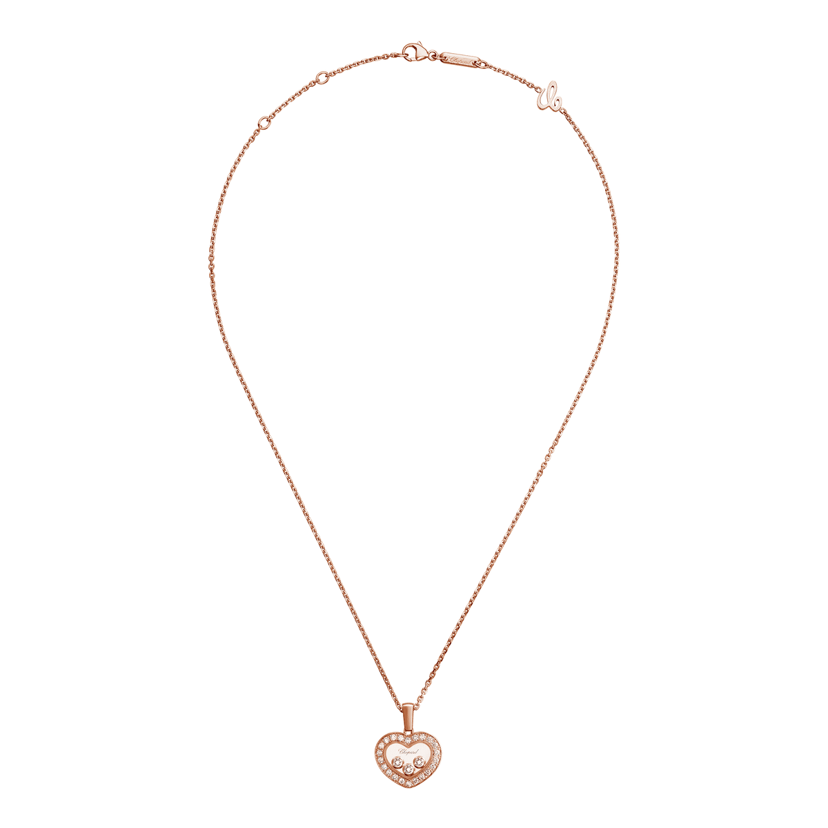 Chopard Happy Diamonds Icons 18ct Rose Gold Diamond Heart Pendant - Berry's Jewellers