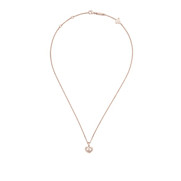 Chopard Happy Diamonds Icons 18ct Rose Gold Three Floating Diamond Heart Pendant - Berry's Jewellers