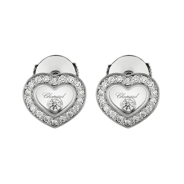 Chopard Happy Diamonds Icons 18ct White Gold Heart Earrings - Berry's Jewellers