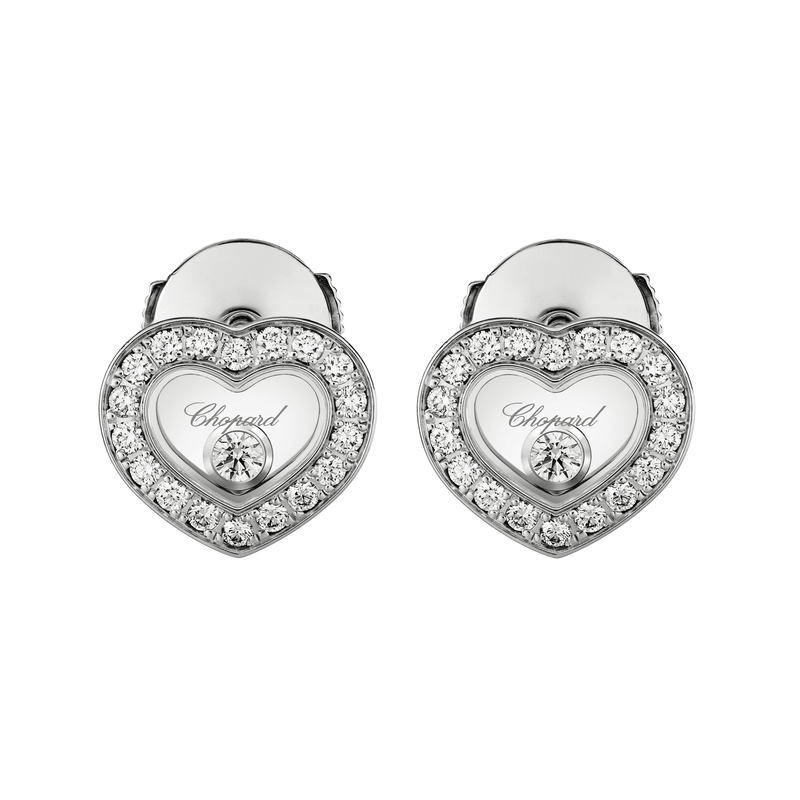 Chopard Happy Diamonds Icons 18ct White Gold Heart Earrings - Berry's Jewellers