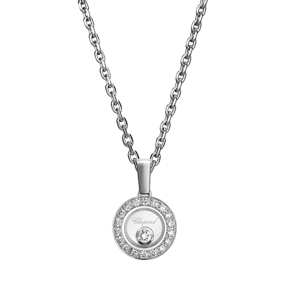Chopard Happy Diamonds Icons 18ct White Gold Round Diamond Pendant - Berry's Jewellers
