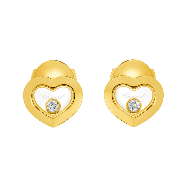Chopard Happy Diamonds Icons 18ct Yellow Gold Heart Earrings - Berry's Jewellers
