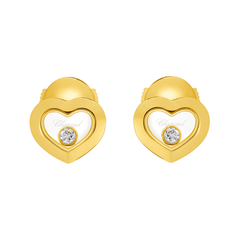 Chopard Happy Diamonds Icons 18ct Yellow Gold Heart Earrings - Berry's Jewellers